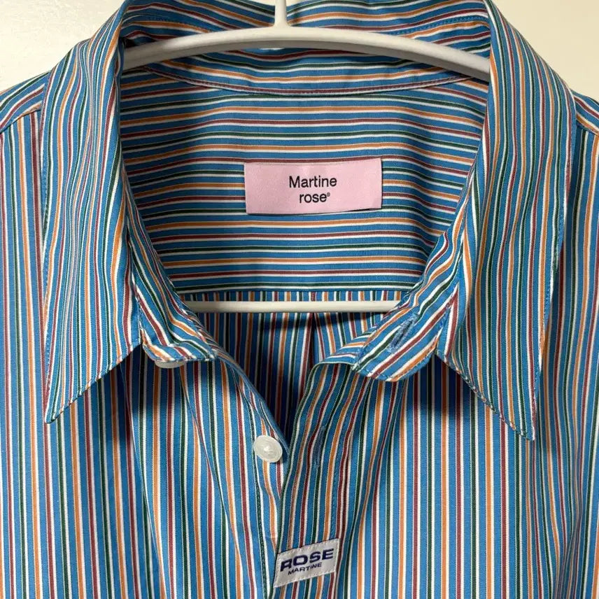 [BUNJANG] Martin Rose Blue Orange Stripe Shirt / [XL] 마틴 로즈 블루 오렌지 스트라이프 셔츠