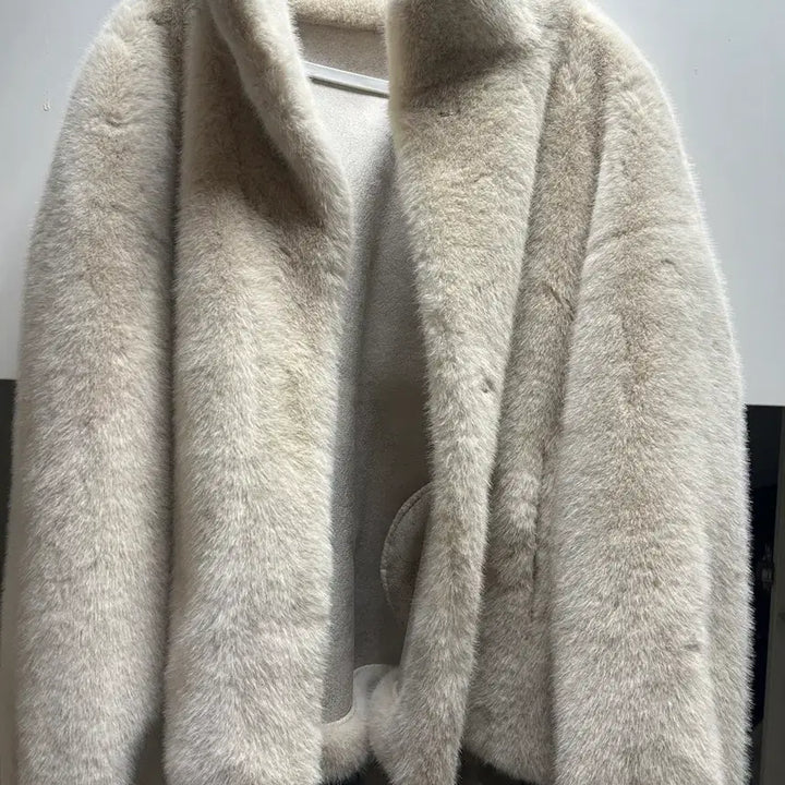 [BUNJANG] Ivory Fur Jacket / 아이보리 퍼 자켓