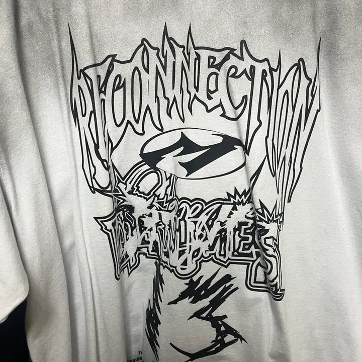 [BUNJANG] Maison Mineed Reconnection Sprayed Half T-shirt / 메종미네드 RECONNECTION SPRAYED HALF T WHITE
