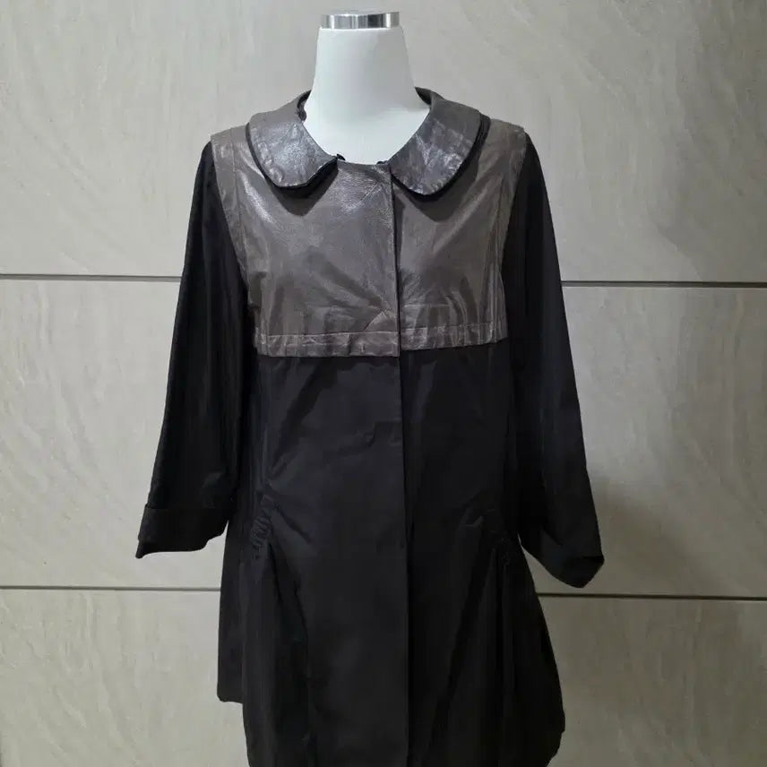 [BUNJANG] Son Jung Wan Leather Accent Jacket / 손정완 고급무드 양가죽 배색 자켓 55반 (카라탈부착)