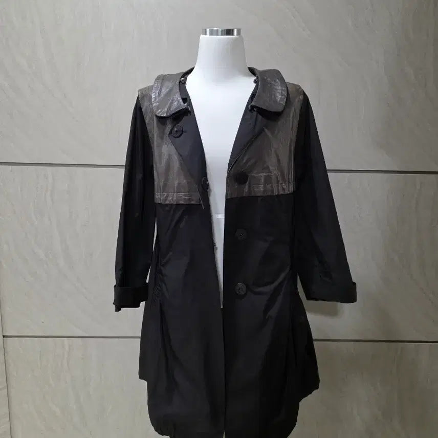 [BUNJANG] Son Jung Wan Leather Accent Jacket / 손정완 고급무드 양가죽 배색 자켓 55반 (카라탈부착)