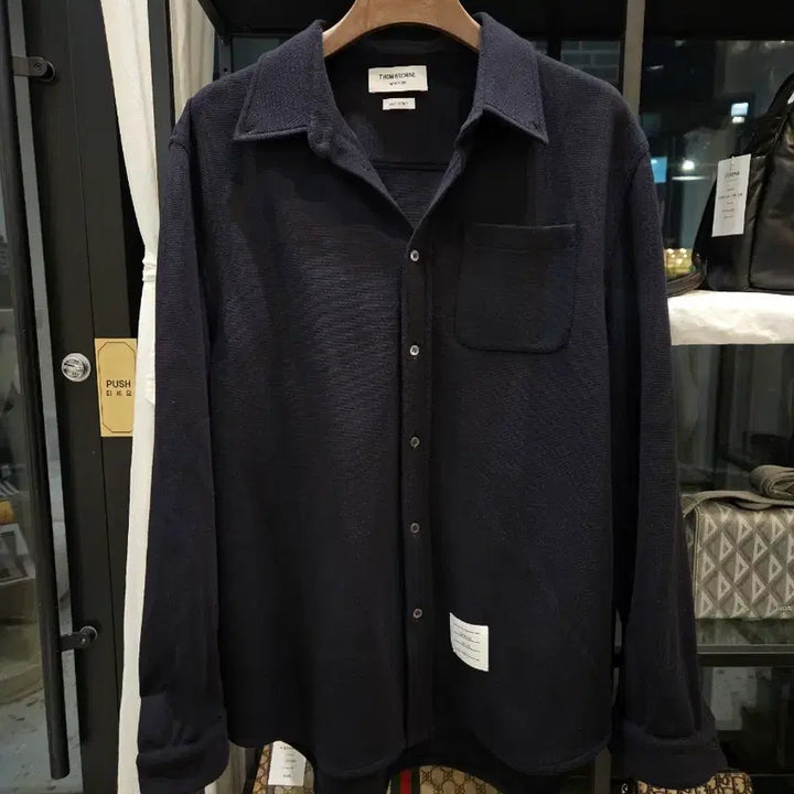 [BUNJANG] Thom Browne Navy Shirt Jacket / [정품/새상품급/신형/5사이즈] 톰브라운 네이비 고급 셔츠 자켓