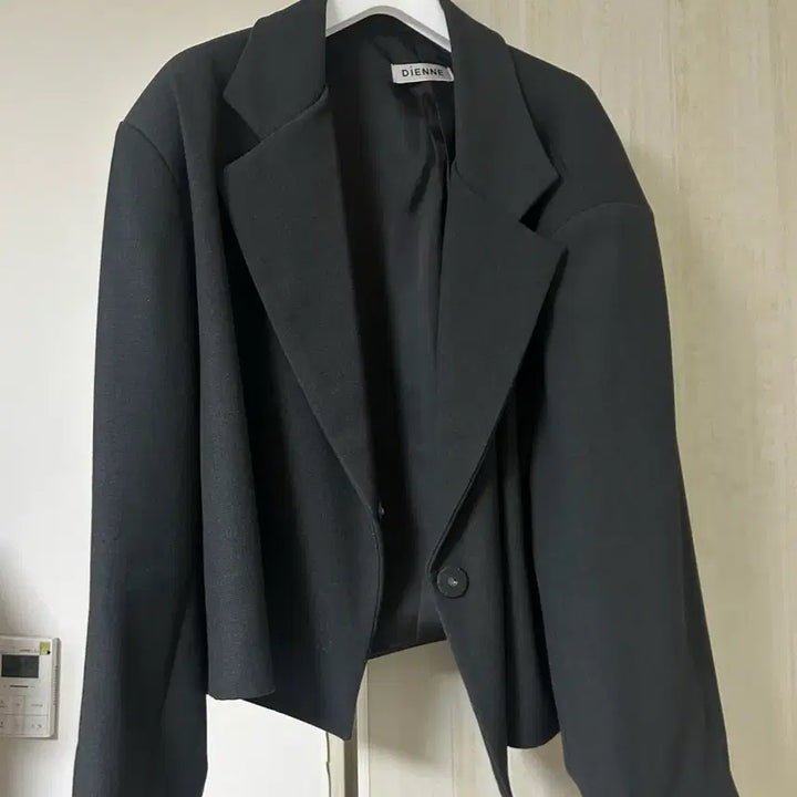 [BUNJANG] Hanu X Dienne Cropped Jacket Charcoal / 유튜버 하누 디엔느 크롭자켓 차콜