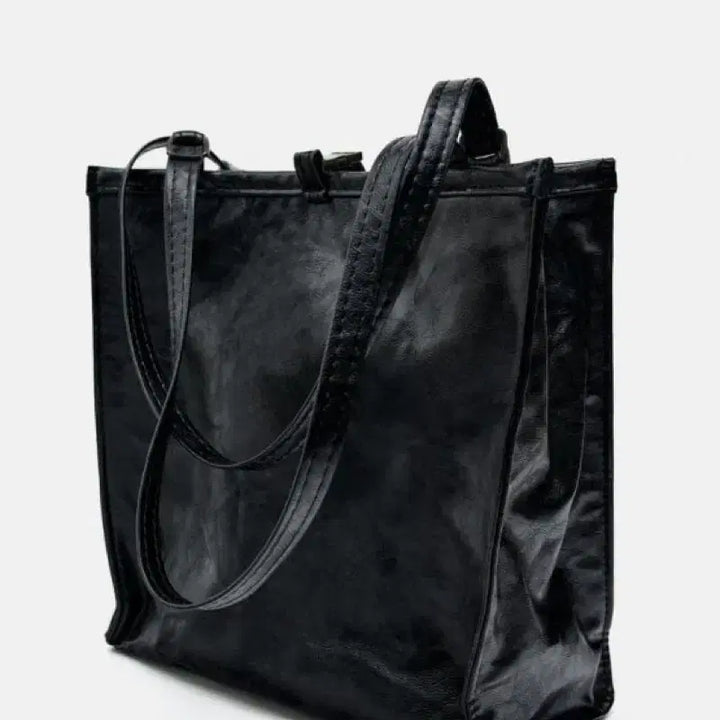 [BUNJANG] ZARA Wrinkle Effect Lock Shopper Bag / 자라 링클 이펙트 락 쇼퍼백