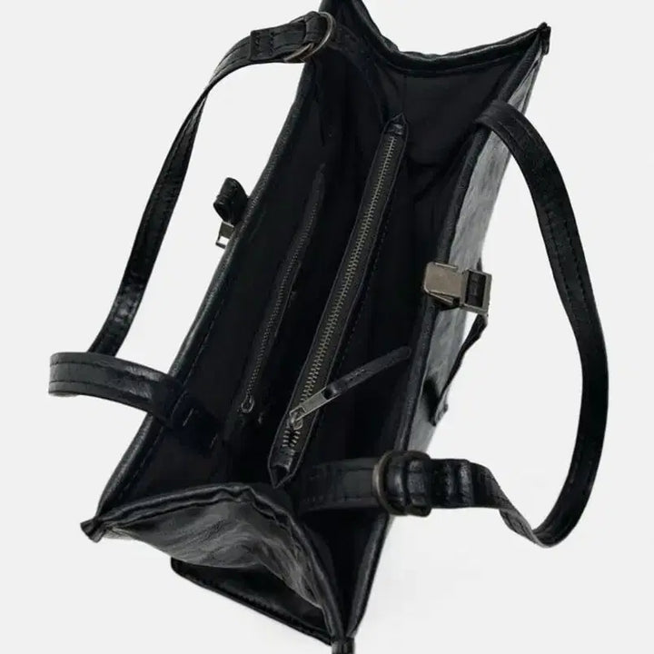 [BUNJANG] ZARA Wrinkle Effect Lock Shopper Bag / 자라 링클 이펙트 락 쇼퍼백