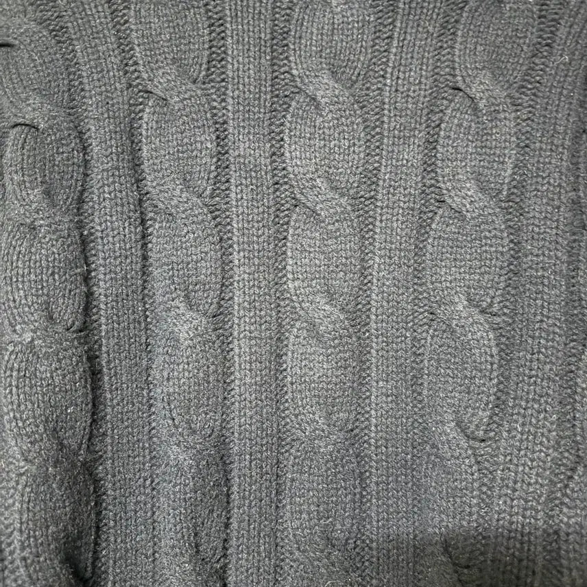 [BUNJANG] Polo Navy Cable Shawl Collar Knit Sweater / 폴로 / 네이비 케이블 숄카라 니트 / XL (100)