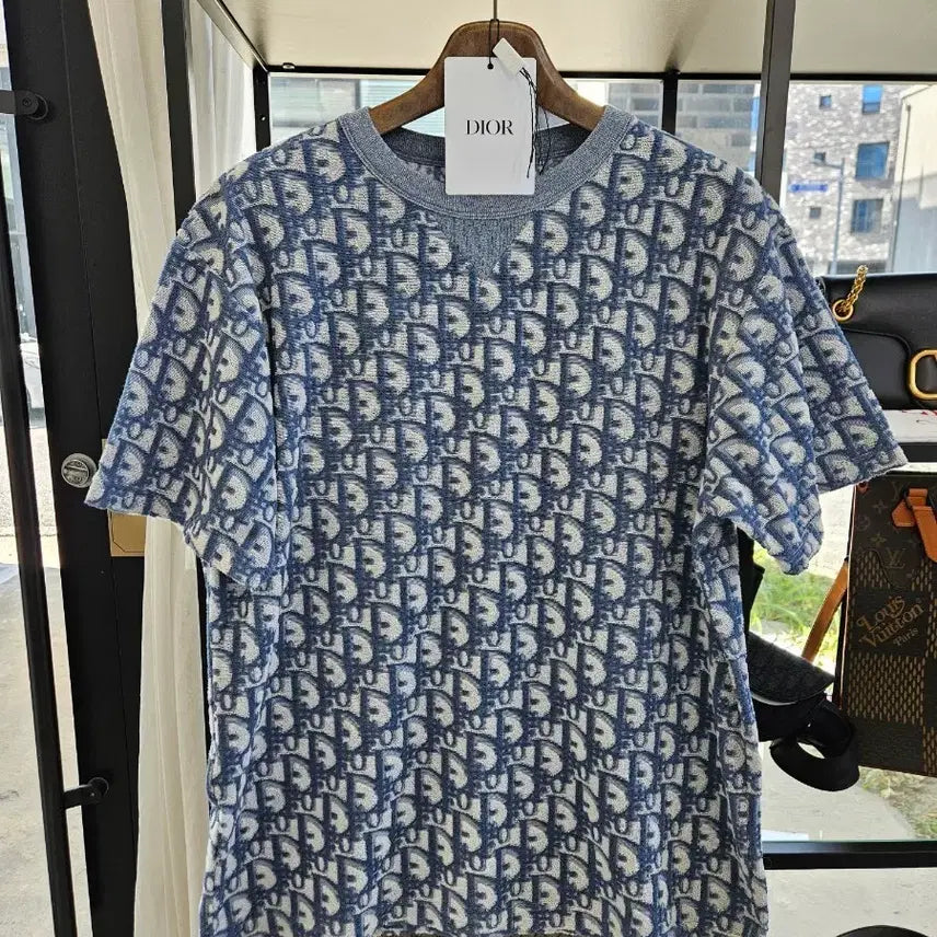 [BUNJANG] Dior Oblique Short Sleeve T-shirt Blue / [정품/새상품급/XL] 디올 오블리크 반팔 티셔츠 블루