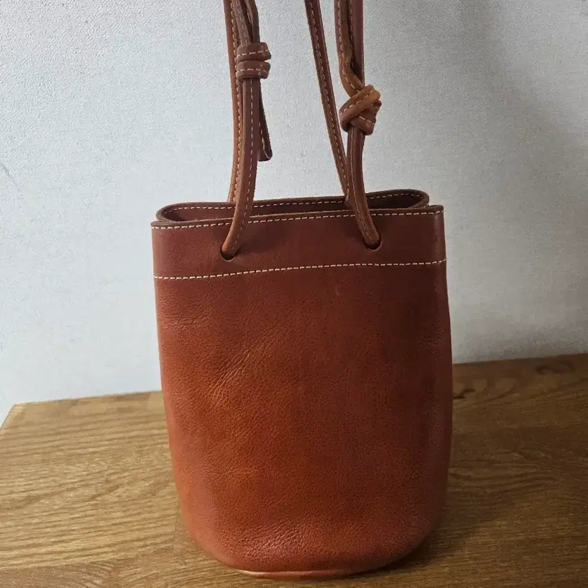 [BUNJANG] Hevitz Mini Bag - Reddish Tan Leather Handbag / 헤비츠 미니백