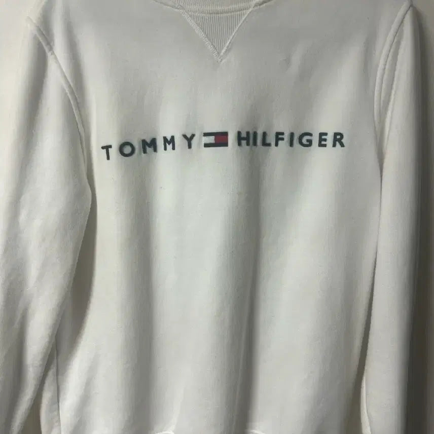 [BUNJANG] Tommy Hilfiger Men's White Sweatshirt / 타미할피거 맨투맨