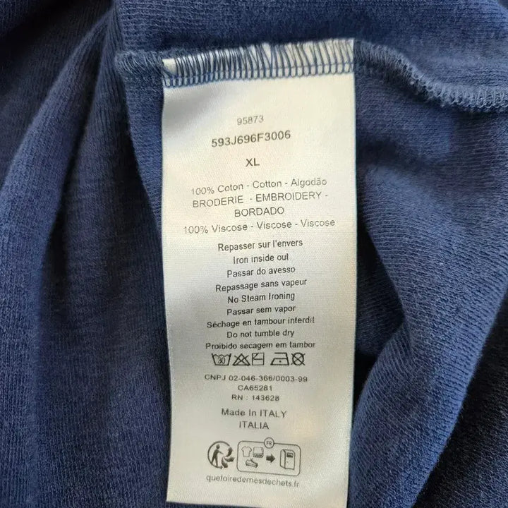 [BUNJANG] Dior Couture Blue Terry Cotton T-shirt / [정품/새상품급/XL] 디올 꾸뛰르 블루 테리 코튼 반팔티셔츠