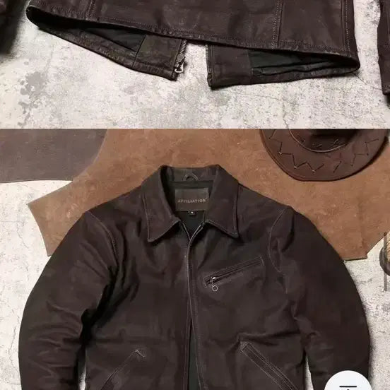[BUNJANG] AliExpress Leather Jacket / 알리발 고트스킨 30s 스포츠 레더자켓