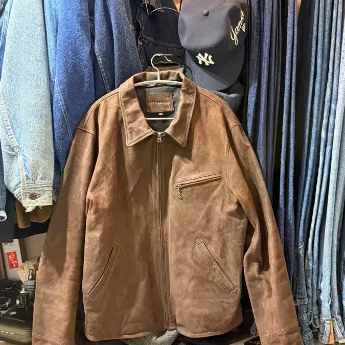[BUNJANG] AliExpress Leather Jacket / 알리발 고트스킨 30s 스포츠 레더자켓