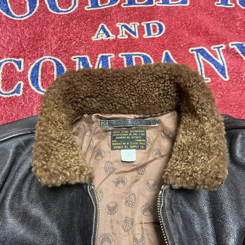 [BUNJANG] RRL Shearling Collar Leather Flight Jacket / 더블알엘 (RRL) 시얼링 칼라 레더 플라이트 자켓
