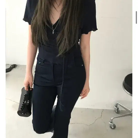 [BUNJANG] Nuu's City Bootcut Navy Cotton-Spandex Pants / (새상품)누즈 시티 부츠컷 네이비 면스판 팬츠