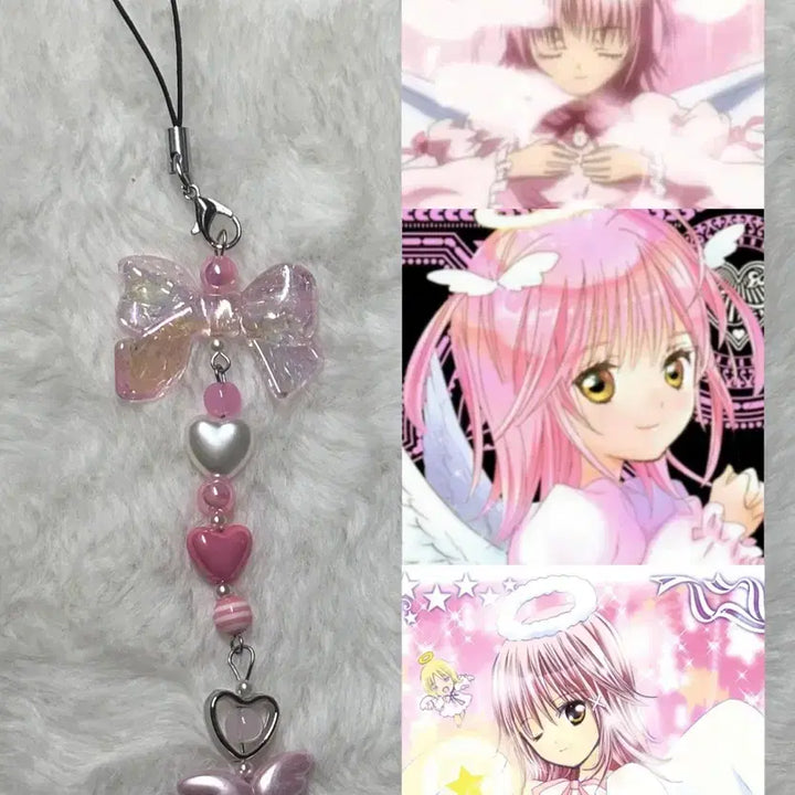 [BUNJANG] Y2K Pink Ribbon Handmade Beaded Keyring / 캐캐체 y2k 갸루 핑크 리본 수제 비즈 키링