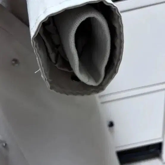 [BUNJANG] Cream Rabbit Fur Trench Padded Coat / 크림색 토끼털 트렌치 패딩