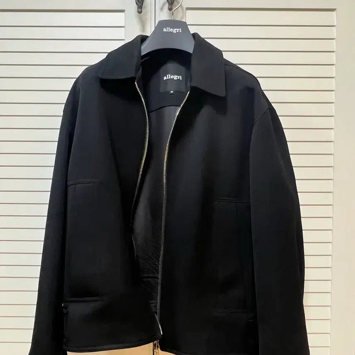 [BUNJANG] Allegri Black Wool Twill Oversized Blouson Jacket / 알레그리 블랙 울 트윌 오버핏