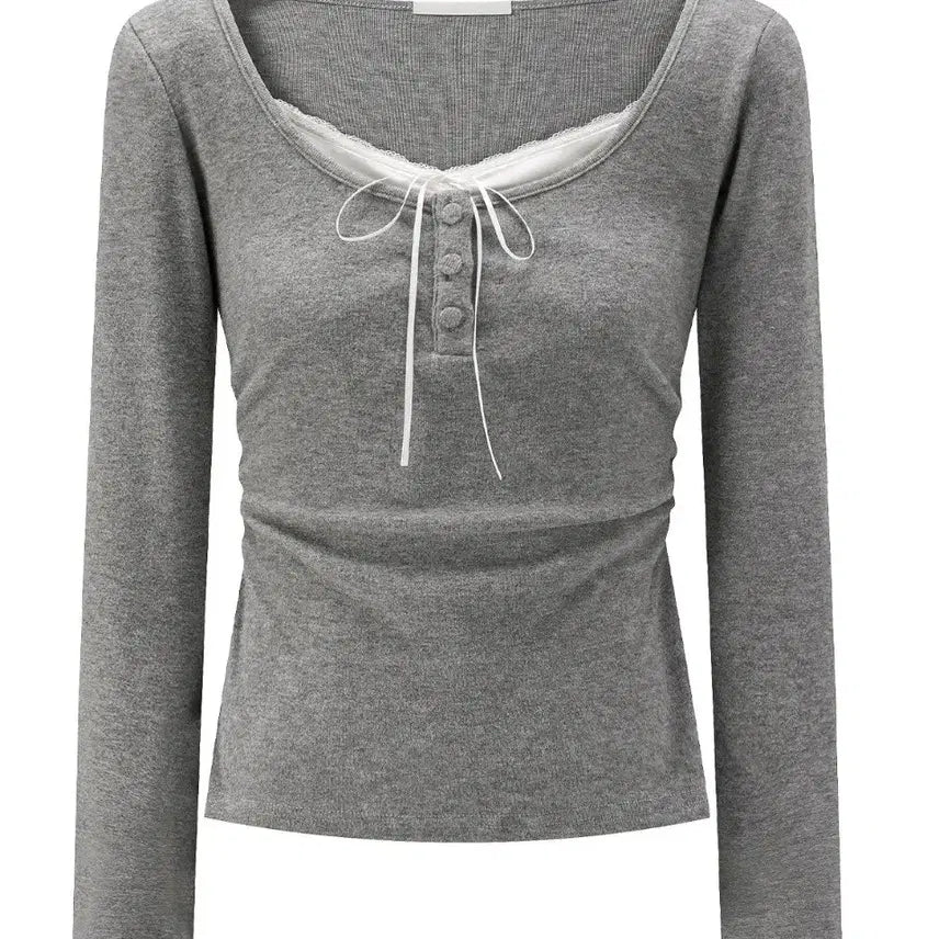 [BUNJANG] French Lace Balletcore Hime Knit Top / [SALE/*바로발송*] 프렌치 레이스 발레코어 히메 니트