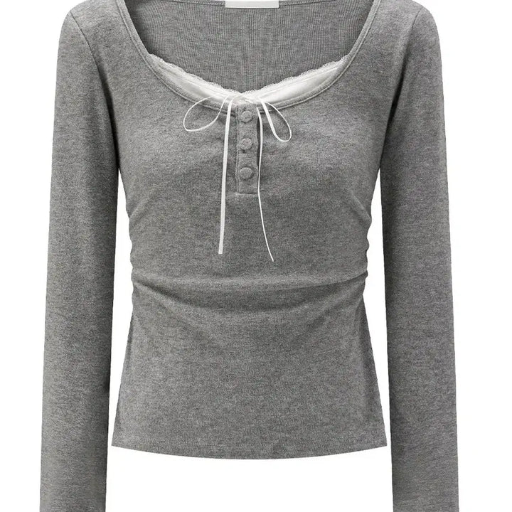 [BUNJANG] French Lace Balletcore Hime Knit Top / [SALE/*바로발송*] 프렌치 레이스 발레코어 히메 니트