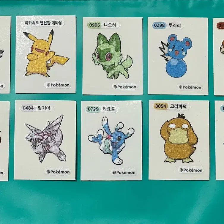[BUNJANG] Pokemon Tteokbokki Stickers Bundle (Palkia, Ditto, Quaxly) / 특가 포켓몬 띠부씰 모음(펄기아, 변신메타몽, 고라파덕, 나오하 등)