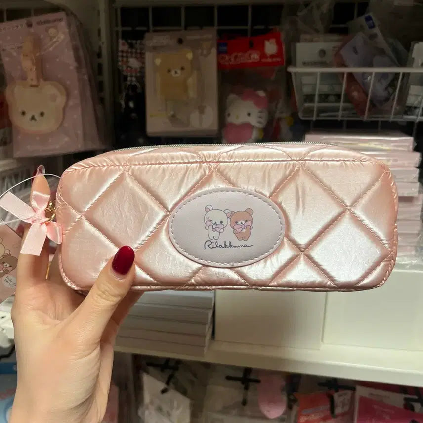 [BUNJANG] Rilakkuma Quilted Ribbon Pencil Case / 새상품 리락쿠마 퀼팅 리본 필통