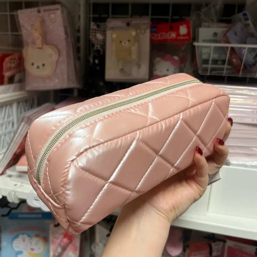 [BUNJANG] Rilakkuma Quilted Ribbon Pencil Case / 새상품 리락쿠마 퀼팅 리본 필통