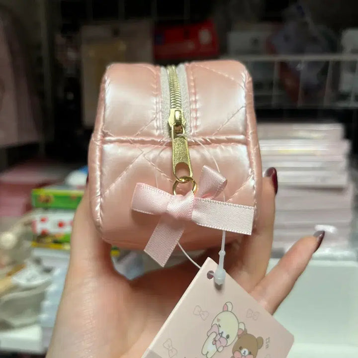 [BUNJANG] Rilakkuma Quilted Ribbon Pencil Case / 새상품 리락쿠마 퀼팅 리본 필통