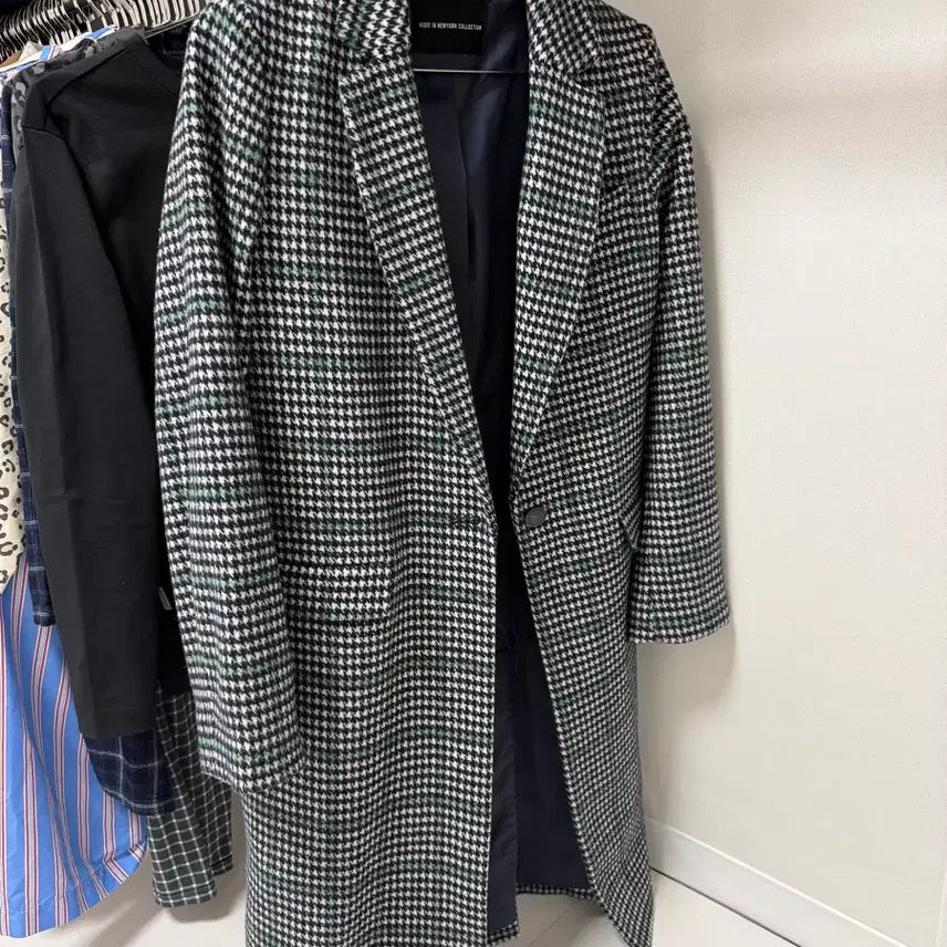 [BUNJANG] Visit in New York Wool Check Long Coat - Size 55 / 비지트인뉴욕 울 체크 롱코트 55 / 백화점 구매 / 상태좋음