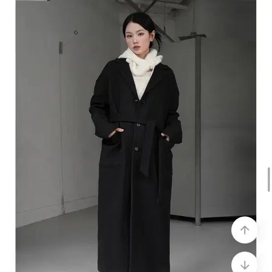 [SOLD OUT] 바이너리원 블랙 롱 코트 울코트 로브코트