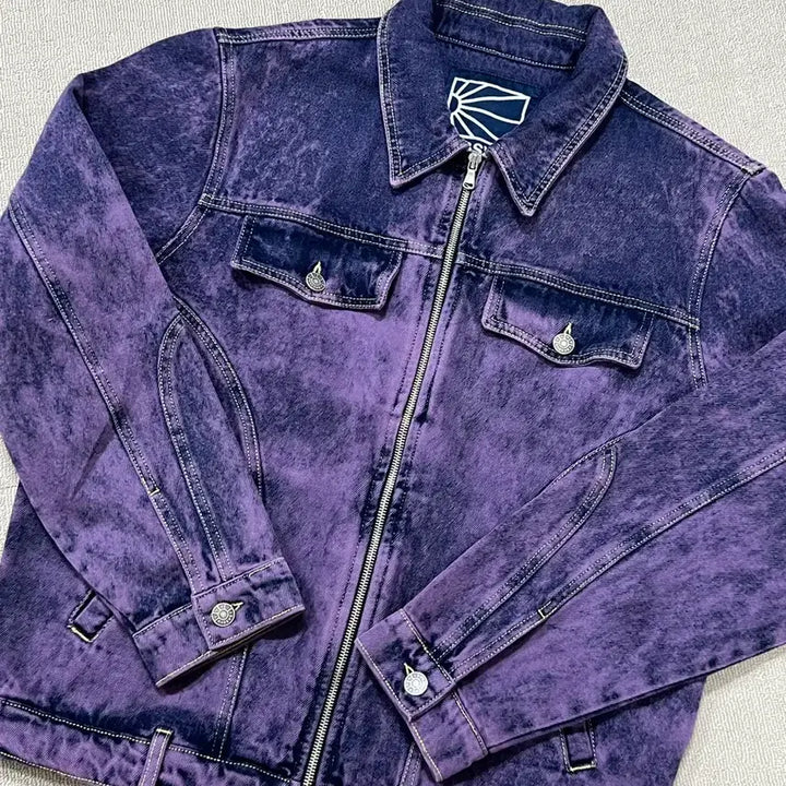 [BUNJANG] LASVET Purple Washed Denim Jacket / [M] 라스벳 퍼플 워시드 데님자켓