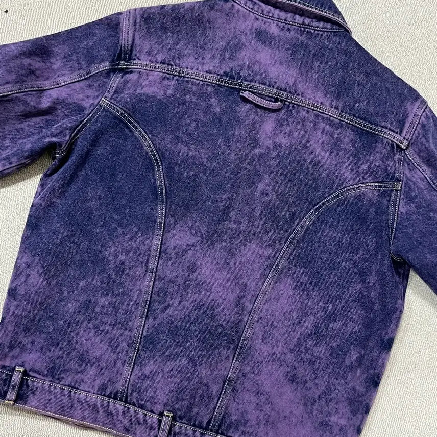 [BUNJANG] LASVET Purple Washed Denim Jacket / [M] 라스벳 퍼플 워시드 데님자켓
