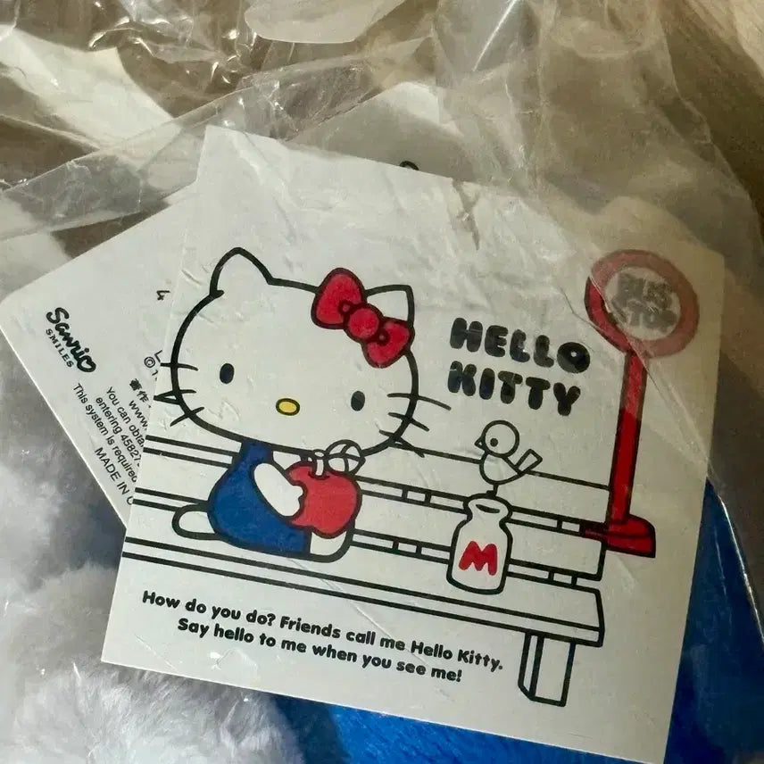 [BUNJANG] Hello Kitty Blue Dress Ribbon Plush Doll / 헬로키티 인형 블루 원피스 리본 봉제인형