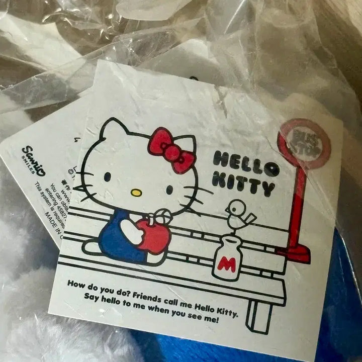 [BUNJANG] Hello Kitty Blue Dress Ribbon Plush Doll / 헬로키티 인형 블루 원피스 리본 봉제인형