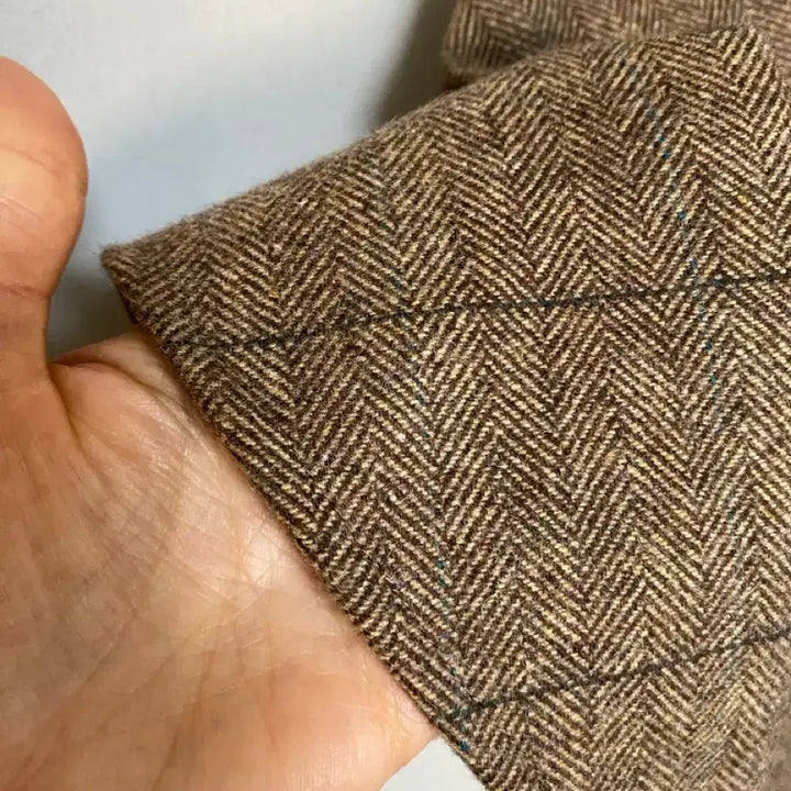[BUNJANG] System Herringbone Check Ruffle Long Skirt / 시스템  헤링본 체크 러플 롱 스커트