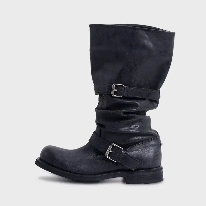 [BUNJANG] Negative Three Slouchy Long Boots Washed Black / 네거티브쓰리 slouchy long boots washed black