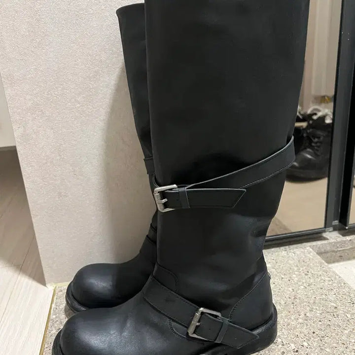 [BUNJANG] Negative Three Slouchy Long Boots Washed Black / 네거티브쓰리 slouchy long boots washed black