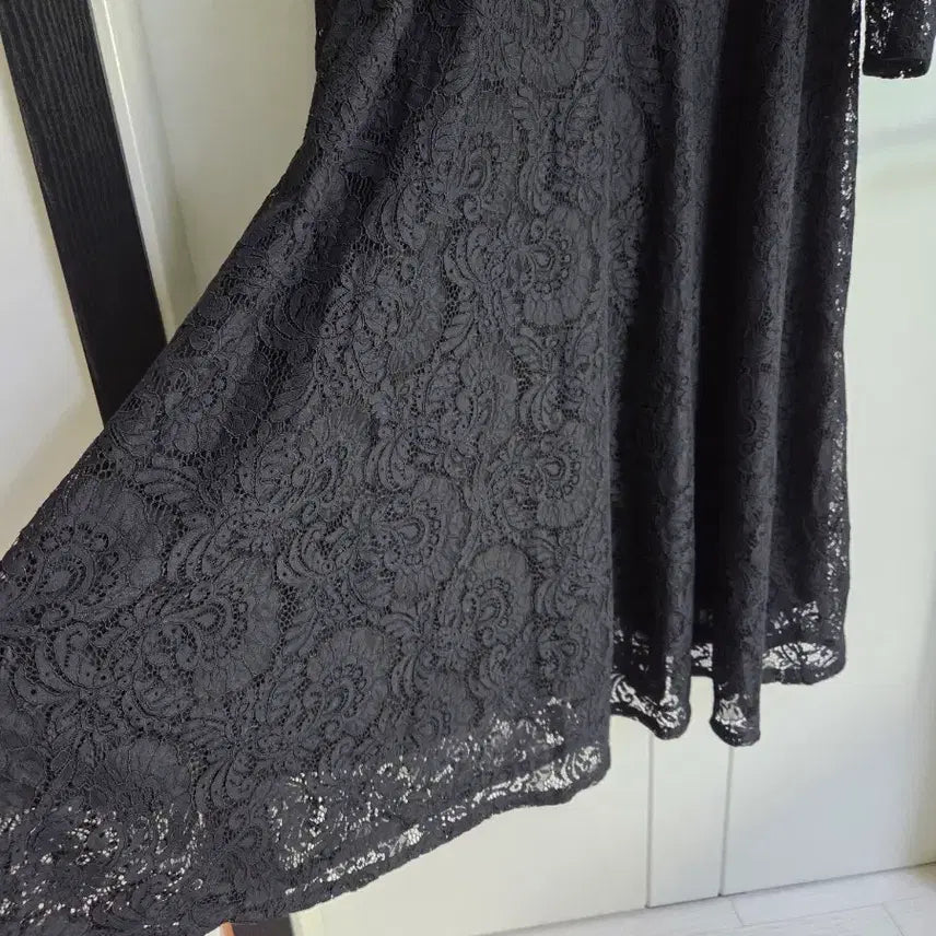 [BUNJANG] Self-Made Black Lace Long Dress / 자체제작 데이트룩 모임룩 블랙 레이스 롱 원피스