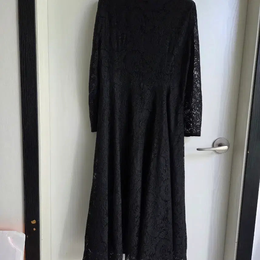 [BUNJANG] Self-Made Black Lace Long Dress / 자체제작 데이트룩 모임룩 블랙 레이스 롱 원피스