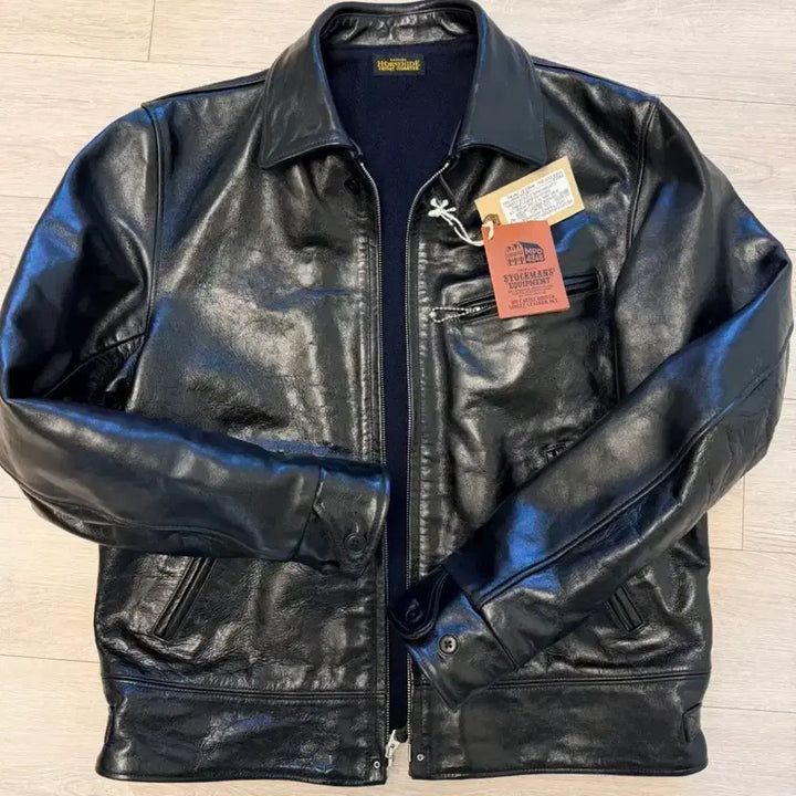 [BUNJANG] COLIMBO Cattle Driver Black Leather Jacket / [42] 콜림보 캐틀드라이버 블랙 스포츠자켓