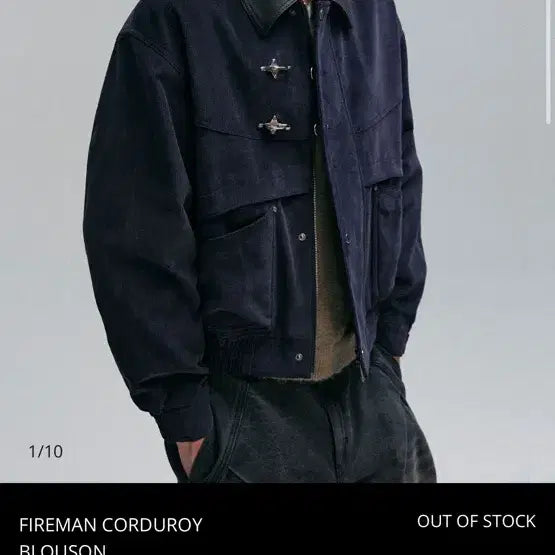 [BUNJANG] Eunjimike Fireman Corduroy Blouson Jacket / 언지미크 파이어맨 코듀로이 블루종 자켓