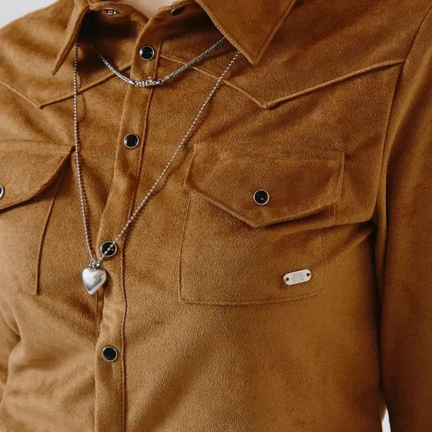 [BUNJANG] Slow Record House Suede Western Shirt / 슬로우 레코드 하우스) 스웨이드 웨스턴 셔츠