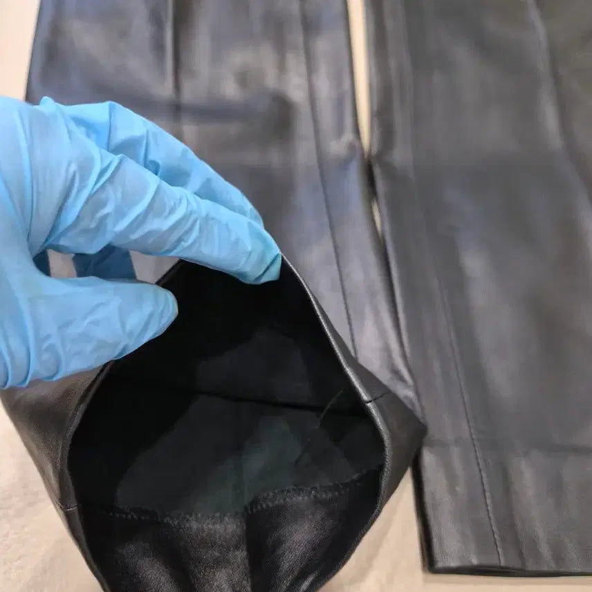 [BUNJANG] Gucci Women's Black Leather Pants / GUCCI 구찌 정품 여성 블랙 레더 팬츠