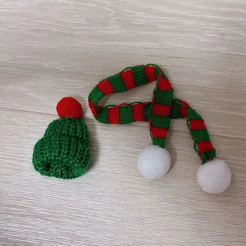 [BUNJANG] Miniature Doll Knit Hat and Scarf Set / 미니 인형 뜨개 모자 목도리 세트