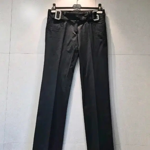 [BUNJANG] Dolce & Gabbana Black Silver Belted Pants / DOLCE&GABBANA 돌체앤가바나 정품 여성 블랙 은장 벨트 바지