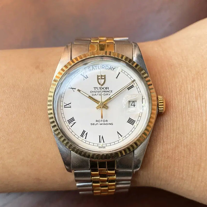 [BUNJANG] Tudor Prince Day-Date 36mm 18k Bezel Watch / [18k베젤] 빈티지 튜더 프린스 데이데이트 36미리 화이트로만