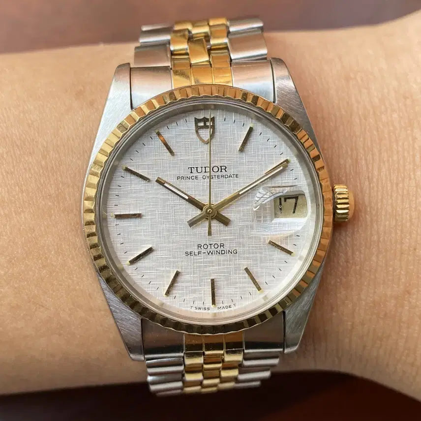 [BUNJANG] Tudor Prince Gold-Plated Automatic Watch / [14k 베젤] 빈티지 튜더 프린스 콤비 금장 썬레이 오토메틱