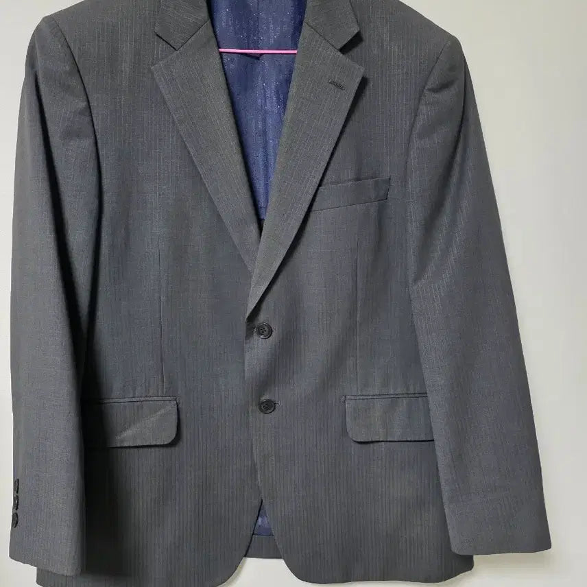 [BUNJANG] Parkland Gray Stripe Suit Jacket / 100 파크랜드(봄여름용) 찐그레이색 스트라이프 정장 자켓