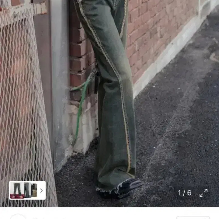 [BUNJANG] Highschool Disco Vintage Bootcut Denim Pants / 하이스쿨디스코 빈티지 부츠컷 데님 팬츠