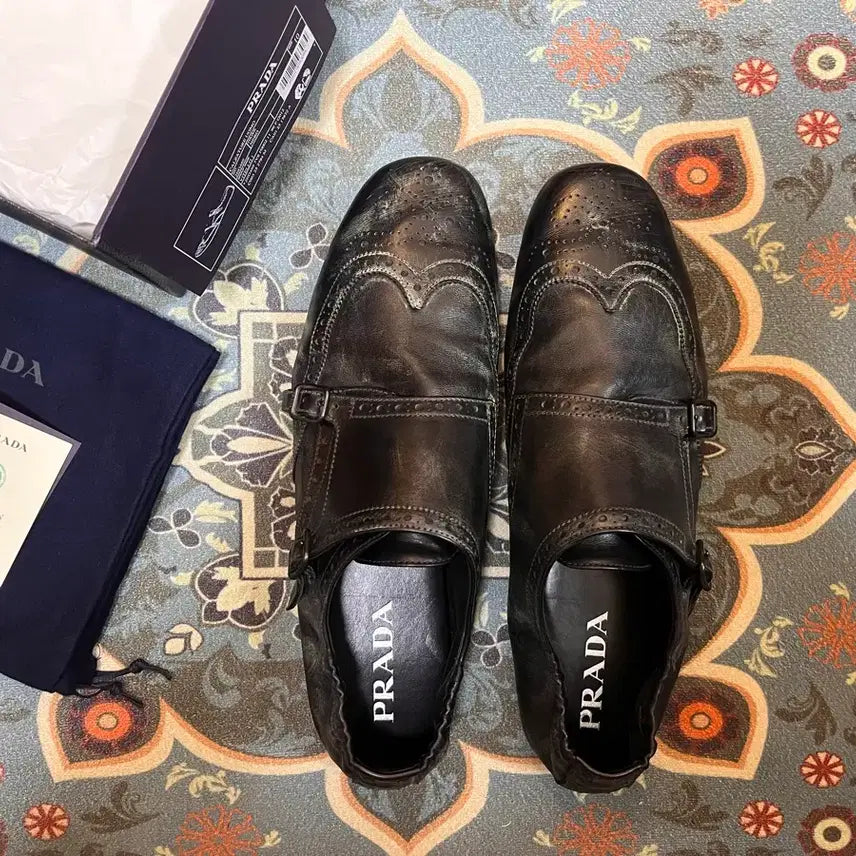 [BUNJANG] Prada Double Monk Strap Black UK10 / 프라다 더블 몽크스트랩 블랙 UK10 새상품
