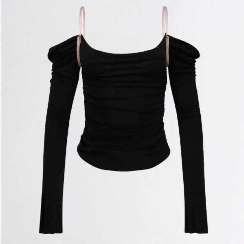 [BUNJANG] Sculptor Drape Off-Shoulder Black Top / 스컬프터 드레이프 오프숄더 블랙 탑 *단종*